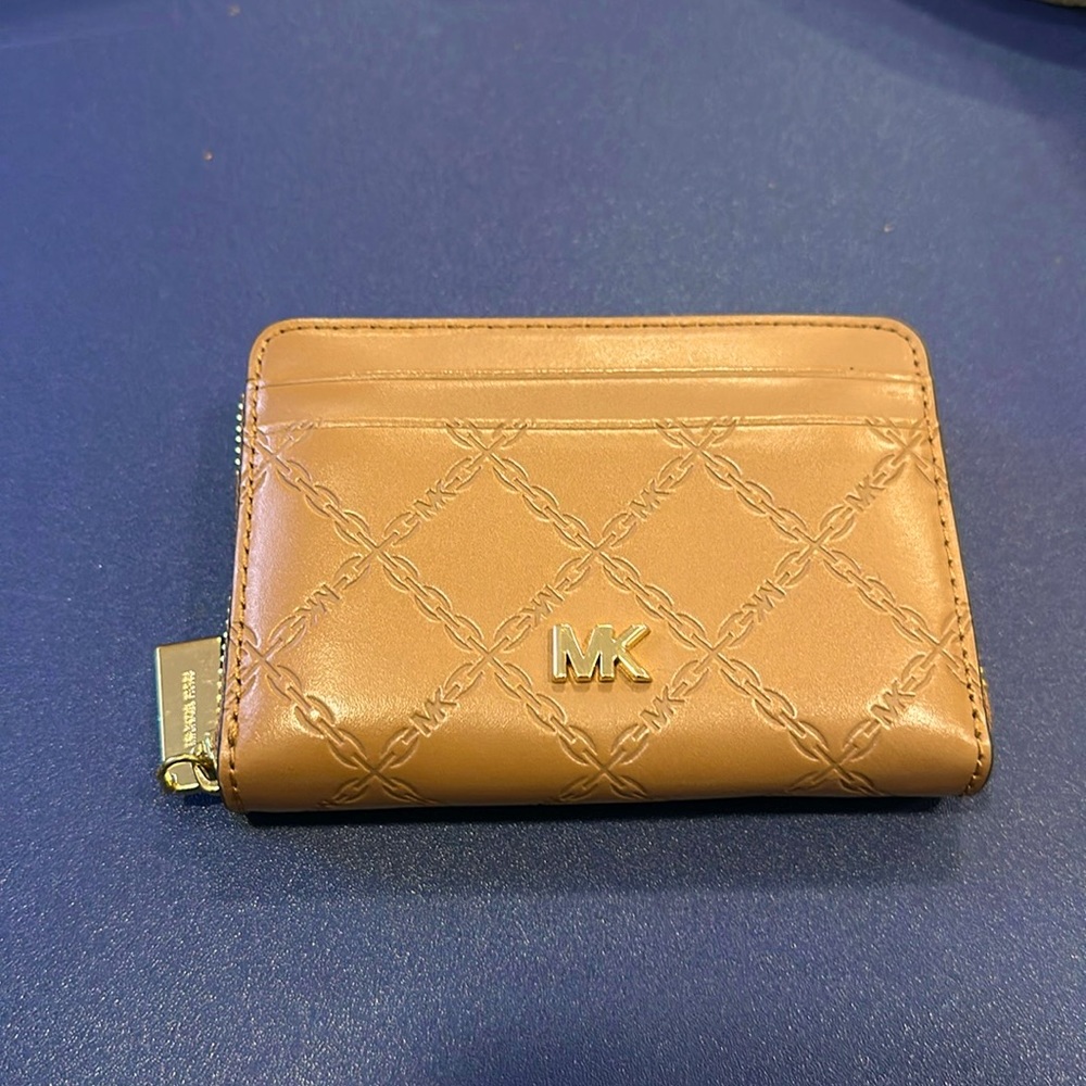 MICHAEL MICHAEL KORS Women's Mott Zip Around Coin Card Case - Acorn NWT